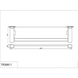 Полка стеклянная с бортиком RUSH Thira (TR36611)