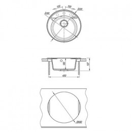 Кухонная мойка Lemark SULA 500 врезная круглая из кварцгранита круглая цвет: Бежевый (9910002)