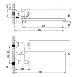 Смеситель для ванны Lemark Neo (LM2212C)