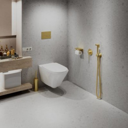 Смеситель встроенный с гигиеническим душем Timo Saona (2389/17SM) золото матовое