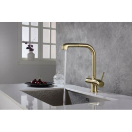 Смеситель для кухни с подключением фильтра и выдвижной лейкой Timo Saona антик (2346/02FL)