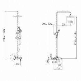 Душевая система, хром, FASHUN (A2416)