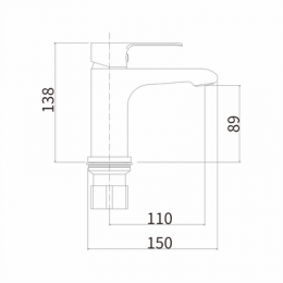 Смеситель для умывальника FASHUN черный (A1082-7)
