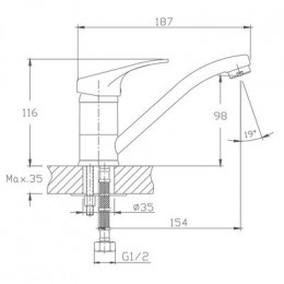 Смеситель для кухни Haiba (HB4513)