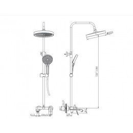 Душевая система, черный, HAIBA (HB24553-7)
