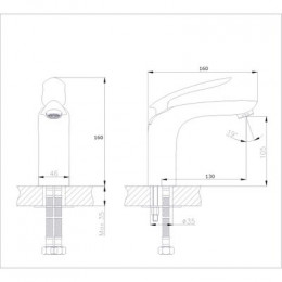 Смеситель для раковины RUSH Island (IS6535-11)