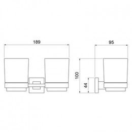 Стакан для зубных щеток двойной Timo Selene золото матовое (17034/17)