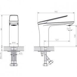 Смеситель для раковины RUSH Bering (BE5535-11)