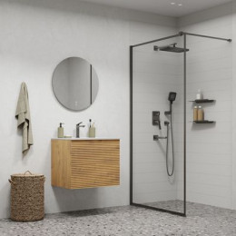 Встраиваемая система с тропическим, ручным душем и изливом IDDIS Parker матовый графит (PARGM03i68)