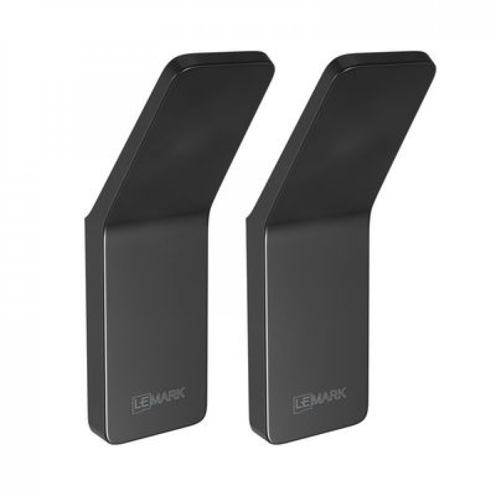 Крючок одинарный Lemark SMOOTH LINE для полотенец и халатов, чёрный матовый (9712002)