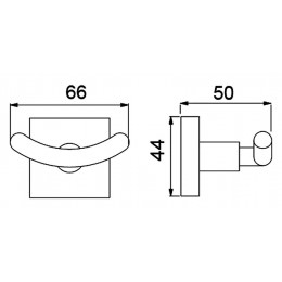 Крючок двойной Timo Selene (12012/03) черный