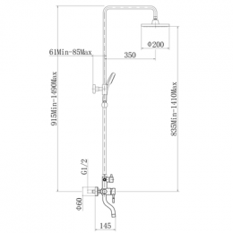 Душевая система, сатин, Fashun (A52409)