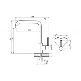 Смеситель для кухни GRANULA (7110, СТАЛЬ САТИН)