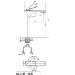 Смеситель для умывальника RUSH Nevis (NE1735-11brоnze )