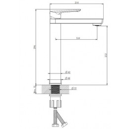 Смеситель ESKO "Lagos Gun Metal" для раковины, высокий (LG25GM)