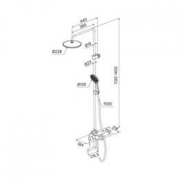 Душевая система с тропическим душем и изливом IDDIS Aiger (AIGBC3Fi06)