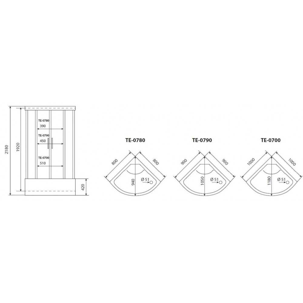 Душевая кабина Timo eco 90*90*218  (TE-0790)
