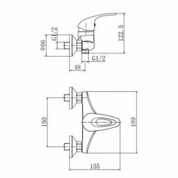 Смеситель для душа FASHUN хром (A2003)