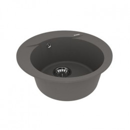 Кухонная мойка Lemark SULA 500 врезная круглая из кварцгранита цвет: Серый шёлк (9910005)