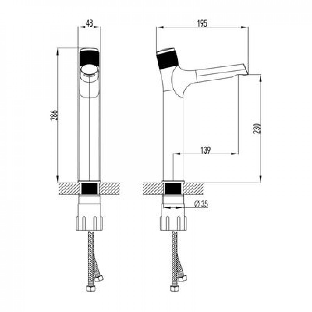 Смеситель для раковины Lemark Project, кнопочный (LM4679C)