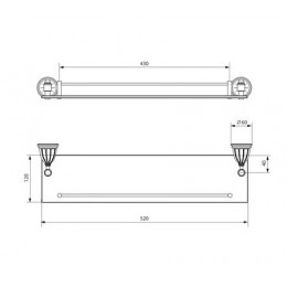 Полка стеклянная с бортиком Socotra (ST12611)