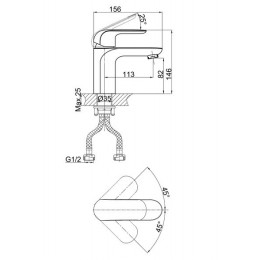 Смеситель для раковины DK Venice Gondola (DA1022101)