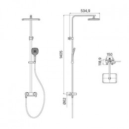 Душевая система IDDIS с управлением Push Control черный матовый Slide (SLIBLBTi06)