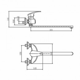 Смеситель для ванны и душа FASHUN хром (A2221)