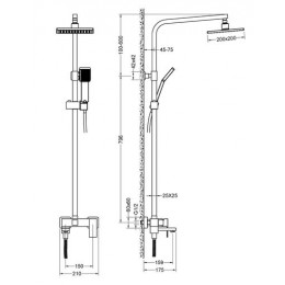 Душевая система, золото матовое, Timo Selene (SX-2013/17)