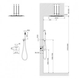 Душевая система встроенная с термостатом Timo Saona  золото матовое (SX-2370/17SM)