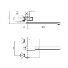 Смеситель для ванны и душа FASHUN (A52219-17)