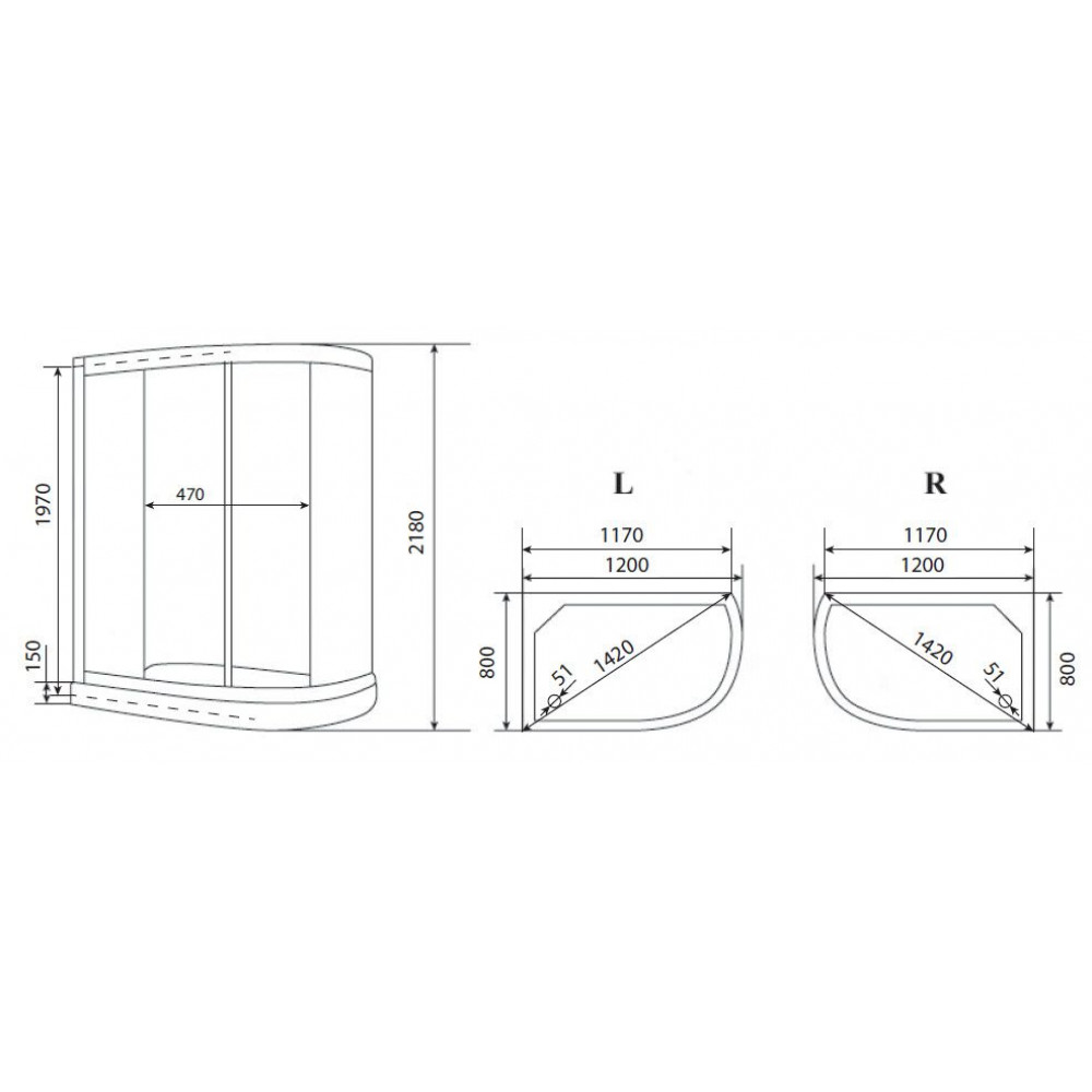 Душевая кабина Timo eco 120*80*215  (TE-0702R)