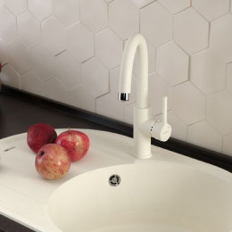 Смеситель для кухни Lemark COMFORT с подключением к фильтру питьевой воды, цвет: жасмин (LM3073PJS)