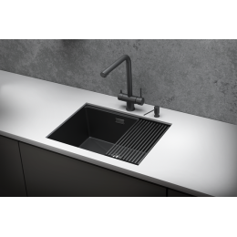Кухонная мойка GRANULA (6045U, ЧЕРНЫЙ МАТОВЫЙ)