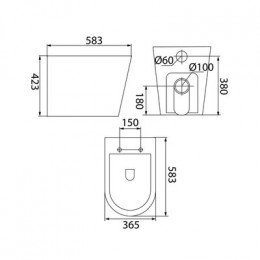 Унитаз приставной IDDIS Calipso Rimless (CALRDSEi26)