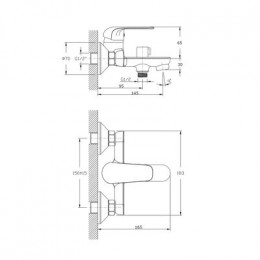 Смеситель для ванны с коротким изливом RUSH Fiji (FI1835-44)