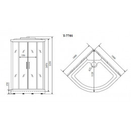 Душевая кабина Timo Lux 100*100*225  (T-7701)