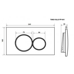 Кнопка смыва TIMO KULO 250x165 matt black (FP-001MB)