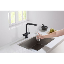 Смеситель для кухни с подключением фильтра Timo Saona черный (2396/03F)