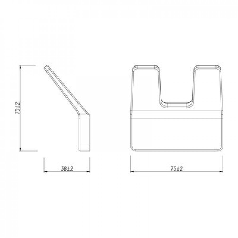 Крючок двойной Lemark SMOOTH LINE для полотенец и халатов, чёрный матовый (9712005)