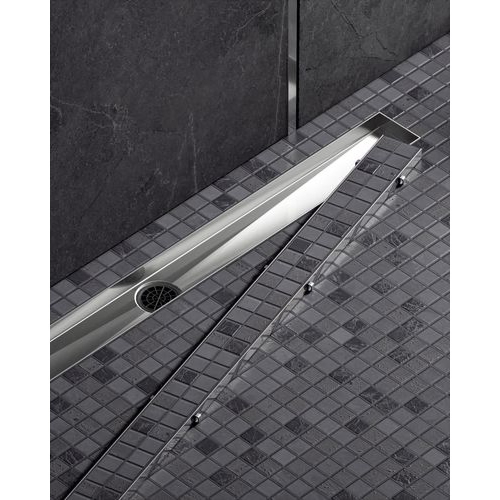 Душевой лоток TIMO Drain System 1000 с двусторонней панелью "plate" под плитку, Хром (DS230210/00)