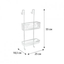 Полка для душевой кабины Fixsen прямая двухэтажная хром латунь (FX-854-2)