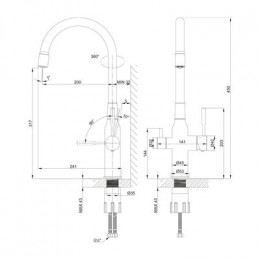 Смеситель Lemark для кухни с подключением к фильтру с питьевой водой Expert (LM5083S-White)