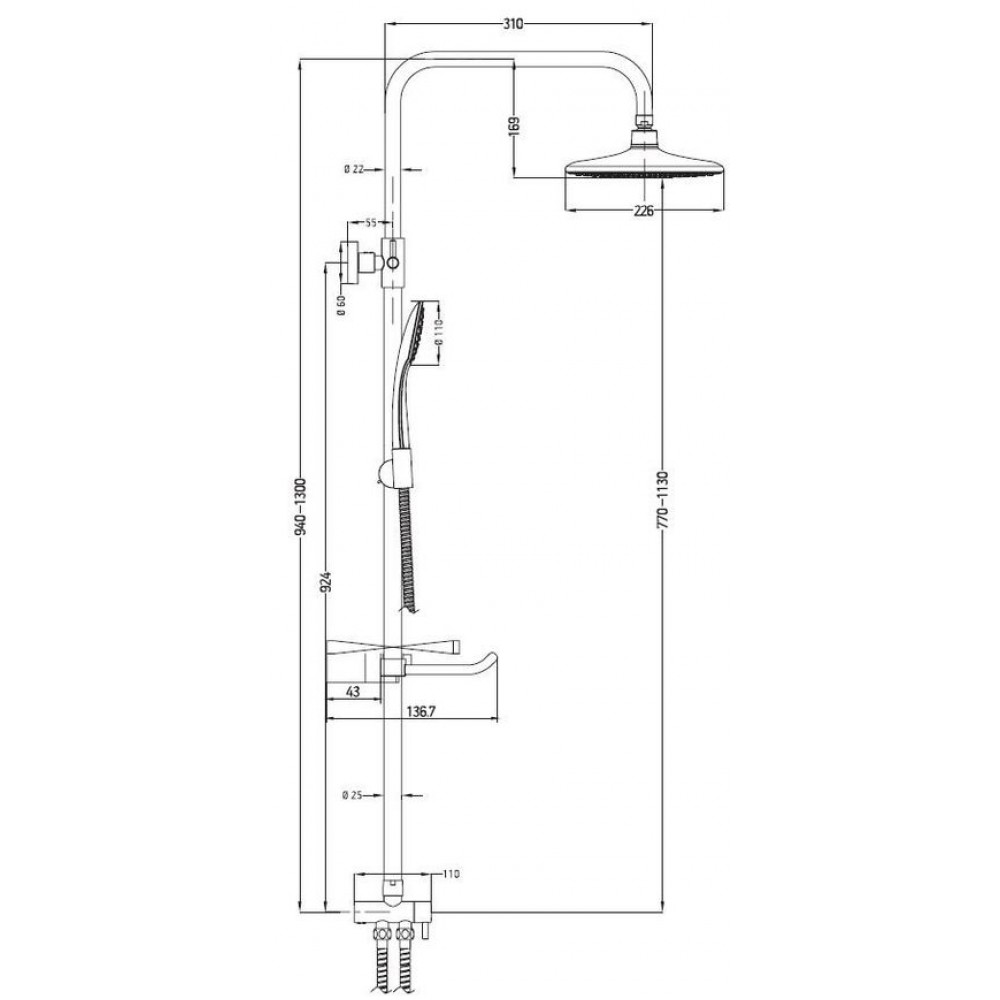 Душевая система ESKO (ST1300)