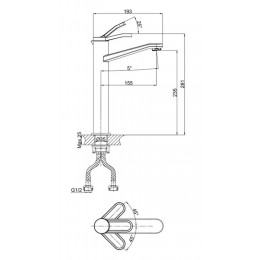 Смеситель для раковины высокий DK Venice Rialto (DA1062041)