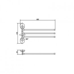 Полотенцедержатель FASHUN реечный поворотный хром (A1613)