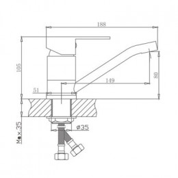 Смеситель для кухни Haiba (HB45802)