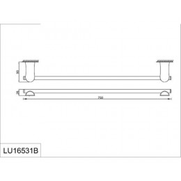 Полотенцедержатель одинарный 70 см. RUSH Luson (LU16531B)