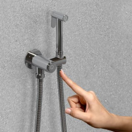 Смеситель для раковины встроенный с термостатом, с гигиеническим душем Timo Saona хром (2383/00SM)