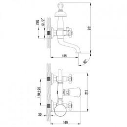 Смеситель для ванны Lemark Vintage (LM2812B)